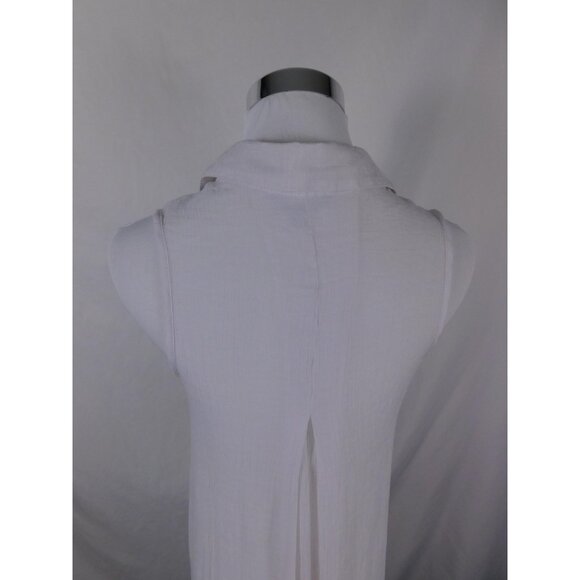 Mlle Gabrielle Shirt Dress Womens Small White Sleeveless Button Front Maxi - Picture 6 of 10